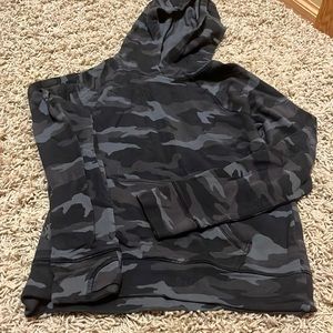 Athleta girl, camo fleece lined hoodie, medium/8/10
